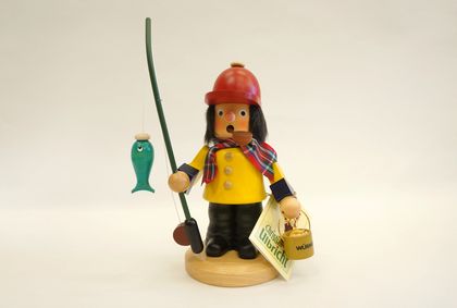 煙出し人形 魚釣り | ヨーロッパの木製のおもちゃ、積木は川越の